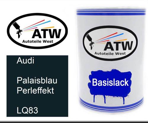 Audi, Palaisblau Perleffekt, LQ83: 500ml Lackdose, von ATW Autoteile West.